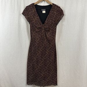 Be Smart Vintage Y2K Dark Floral Mesh Babydoll Feminine Dress Womens Size 9/10